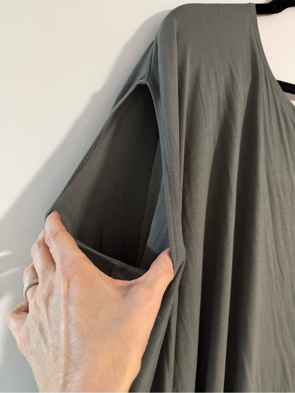 Oversized Draped Women’s Top - Olive Green - One Size - Picture 4 of 6